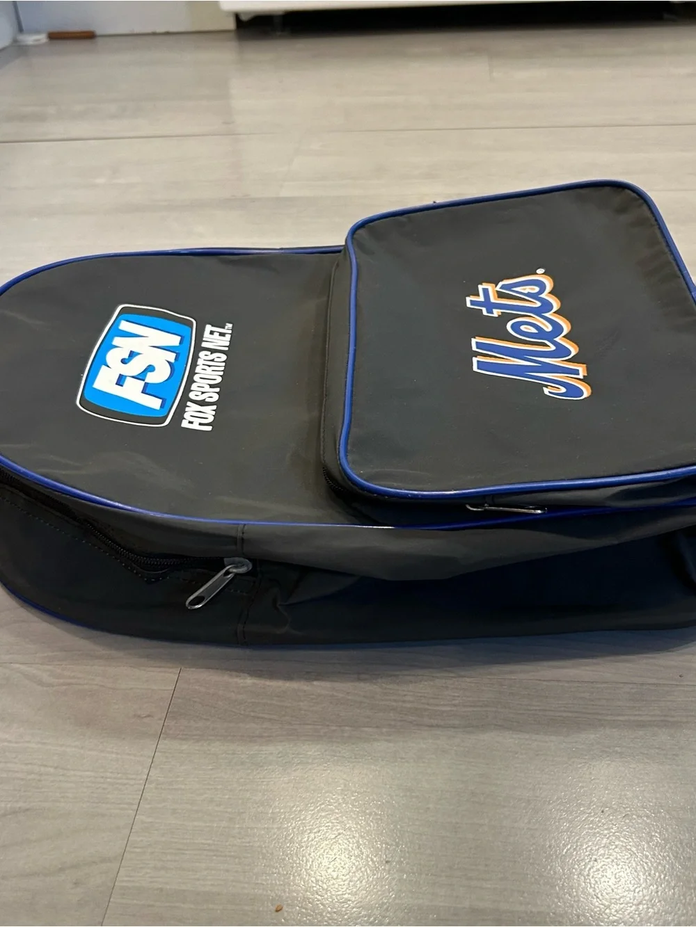 Vintage New York Mets FSN Fox Sports Net Backpack SGA Promo Black Blue Bag